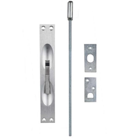 Security Surface Extruded Aluminum Flush Bolt In Satin Chrome Finish